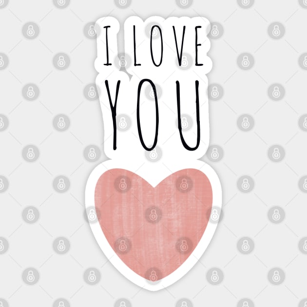 I Simply Love You - Valentine’s Day/ Anniversary Greeting Card  for girl/boyfriend, wife/husband, partner, children, or loved one - Great for stickers, t-shirts, art prints, and notebooks too Sticker by cherdoodles